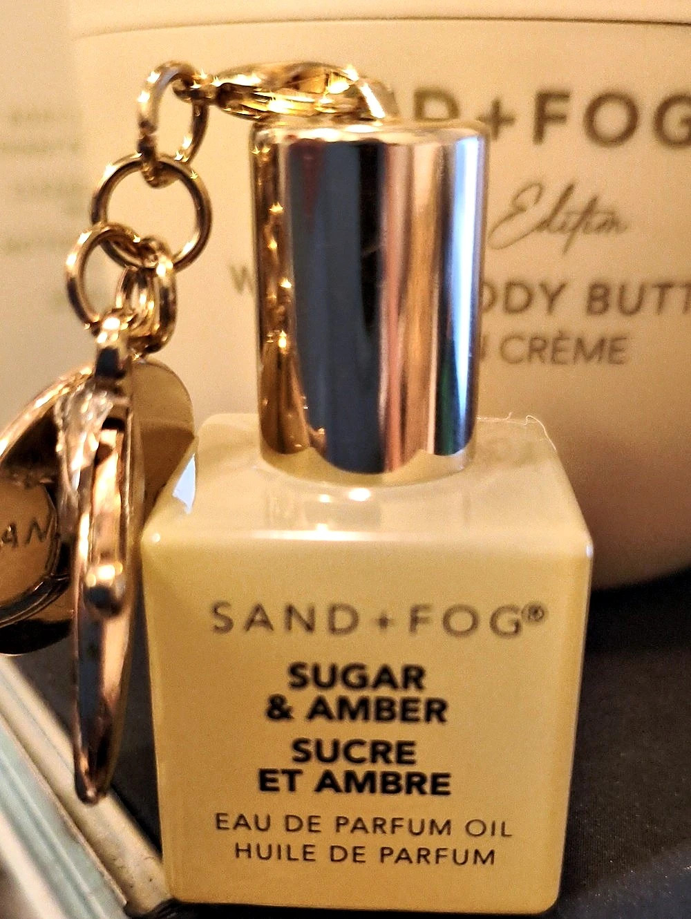 SAND + FOG Sugar & Amber Eau de Parfum Oil Keychain Yellow
